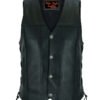Leather Motorcycle Vest - Men's - Gun Pockets - Buffalo Nickel Snaps - Up To 8XL - DS142-DS