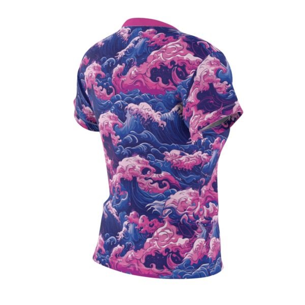 Crashing Waves - Anime Style - Pink and Blue - Women's Cut & Sew Tee (AOP)