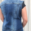 Women's Blue Denim Vest with Rub Off Front and Back - AL2991-AL