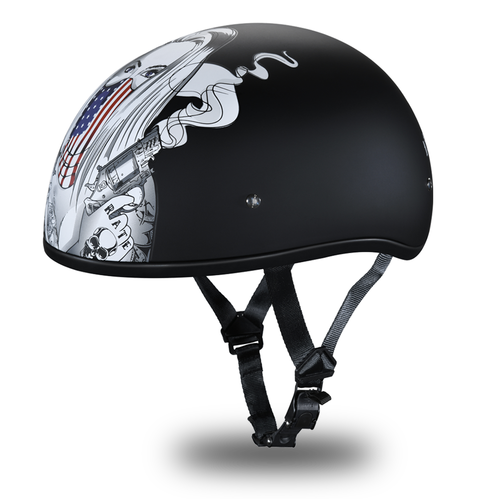 DOT Motorcycle Helmet - Make 'Em Pay - Guns - Shorty - D6-MP-DH