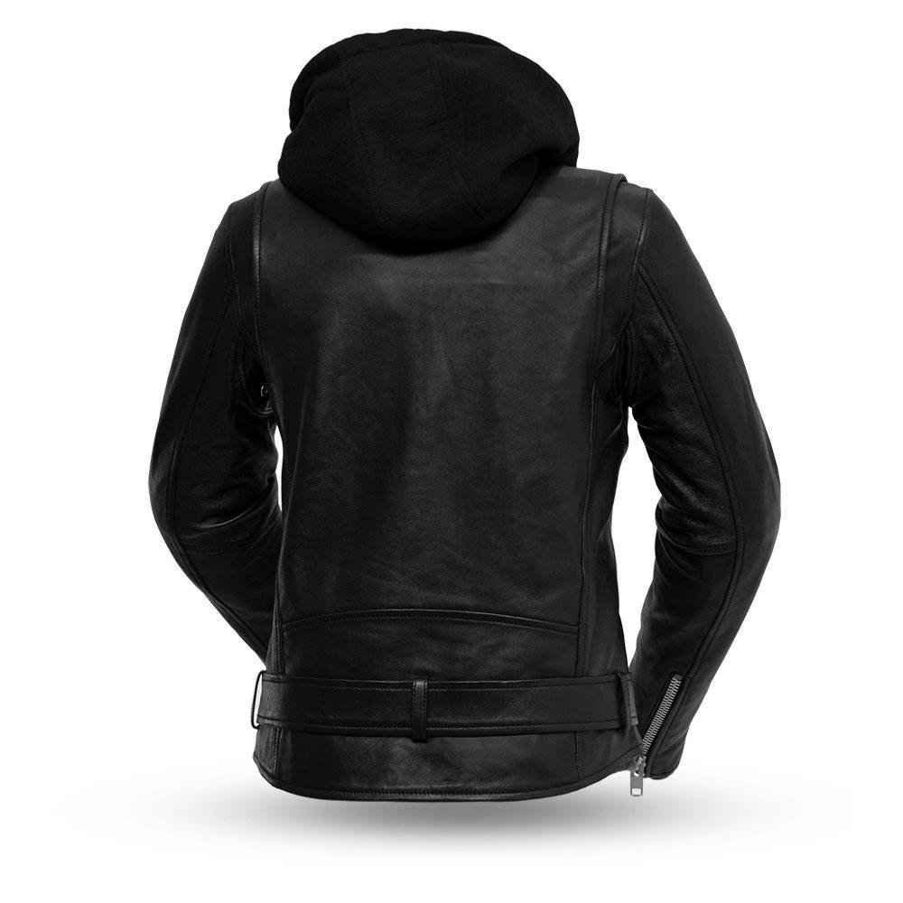 Ryman - Women's Leather Biker Jacket With Removable Hoodie Sweatshirt - SKU FIL185SDMZ-FM