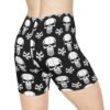 Angry Skulls - White on Black - Women's Biker Shorts