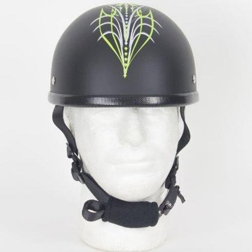 Novelty Motorcycle Helmet - Green Machine Tribal - Shorty - H501-D6-GREEN-DL Novelty Motorcycle Helmet - Green Machine Tribal - Shorty - H501-D6-GREEN-DL