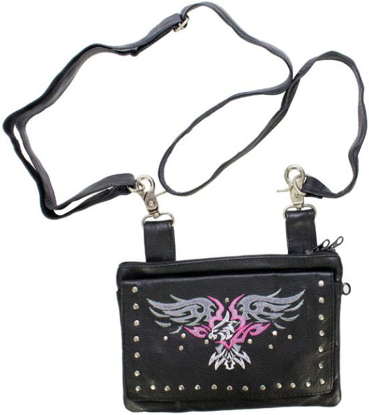 Leather Belt Bag - Pink - Eagle Design - Handbag - BAG35-EBL3-PINK-DL