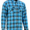 Flannel Motorcycle Shirt - Men's - Up To Size 5XL - Blue and Shaded Black Plaid - DS4683-DS