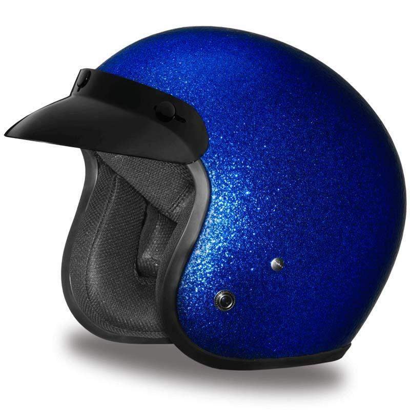 DOT Motorcycle Helmet - Metal Flake - Choice of Colors - Open Face - DC7-A-DH