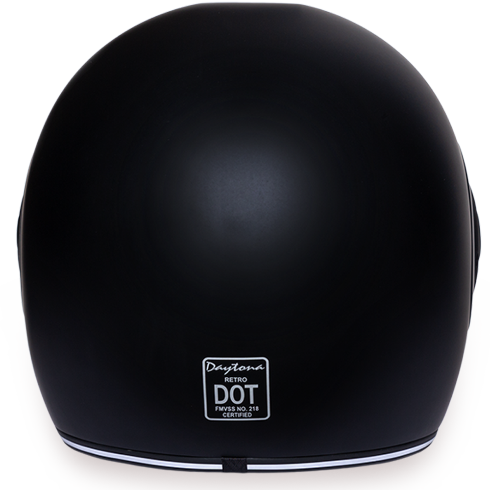 DOT Motorcycle Helmet - Retro Dull Black - Full Face - R1-B-DH