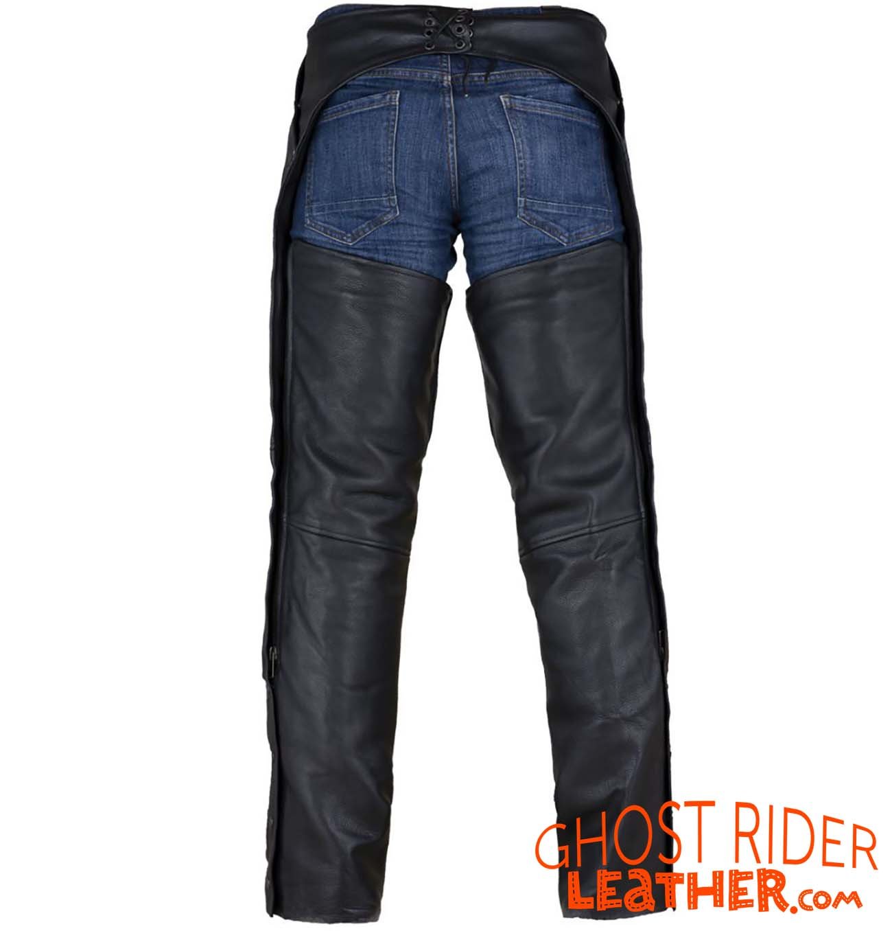 Leather Chaps - Men's or Women's - Removable Liner - Premium Naked Leather - C4334-11-DL