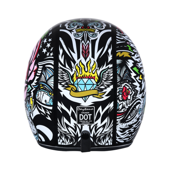 DOT Motorcycle Helmet - Tribal Design - Open Face - Cruiser - DC6-T-DH