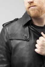 Leather Coat - Men's - Black - Fashion Leather Jacket - Parker - WBM6006-FM