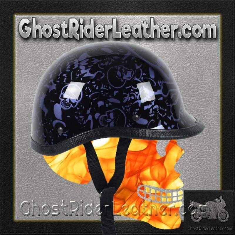 Novelty Motorcycle Helmet - Skull Boneyard Colors - Jockey Polo - BY-POLO-NOV-HI