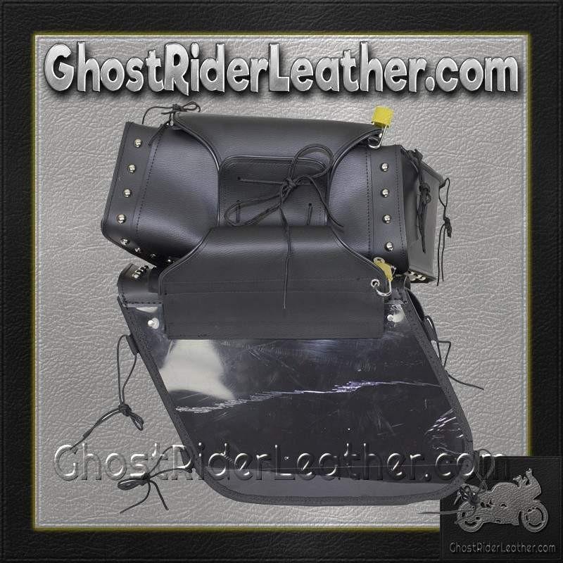 Saddlebags - PVC - Studs - Gun Pockets - Zip Off - SD4090-PV-DL