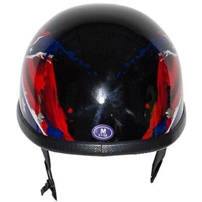 Novelty Motorcycle Helmet - Rebel Flag - Confederate - Shorty - H401-REBEL-DL Novelty Motorcycle Helmet - Rebel Flag - Confederate - Shorty - H401-REBEL-DL