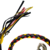 Get Back Whip - Black Yellow and Red Leather - 42" Long - Motorcycle Accessories - GBW19-11-DL