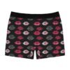 Doodle Lips - Pink Red White on Black - Men's Boxer Briefs (AOP)