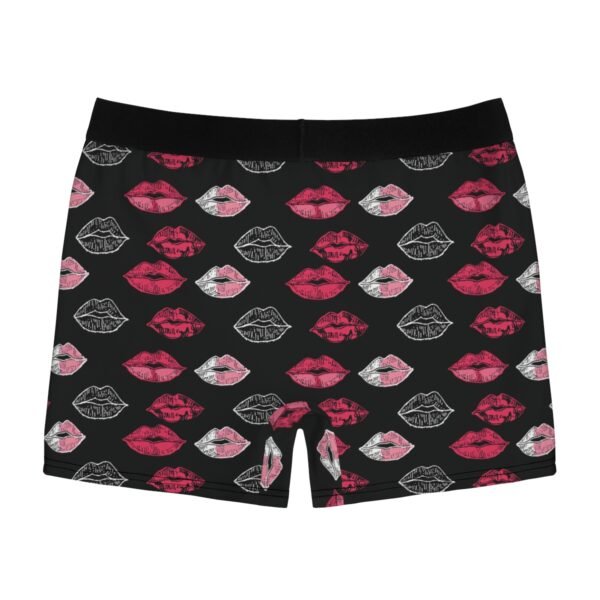 Doodle Lips - Pink Red White on Black - Men's Boxer Briefs (AOP)