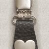 Pair of Biker Boot Clips - Heart - Black and Silver - Motorcycle - J122-16-DS