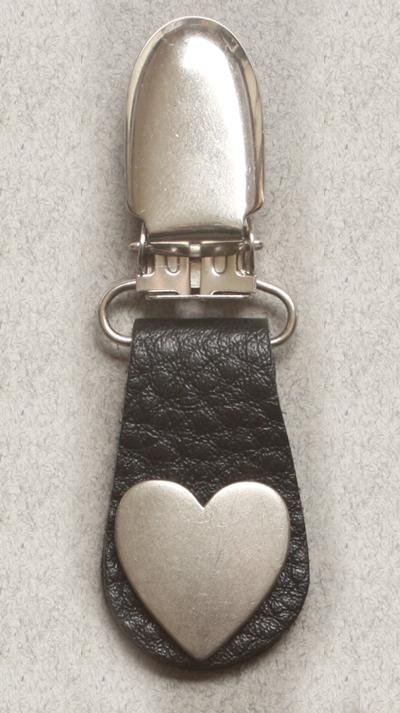 Pair of Biker Boot Clips - Heart - Black and Silver - Motorcycle - J122-16-DS