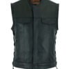 Leather Motorcycle Vest - Men's - Side Laces - Up To 12XL - Big and Tall - DS178-DS