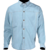 Leather Shirt -Men's - Blue - Snap Closure - Men's - Up To Size 5XL - MJ777-15-DL