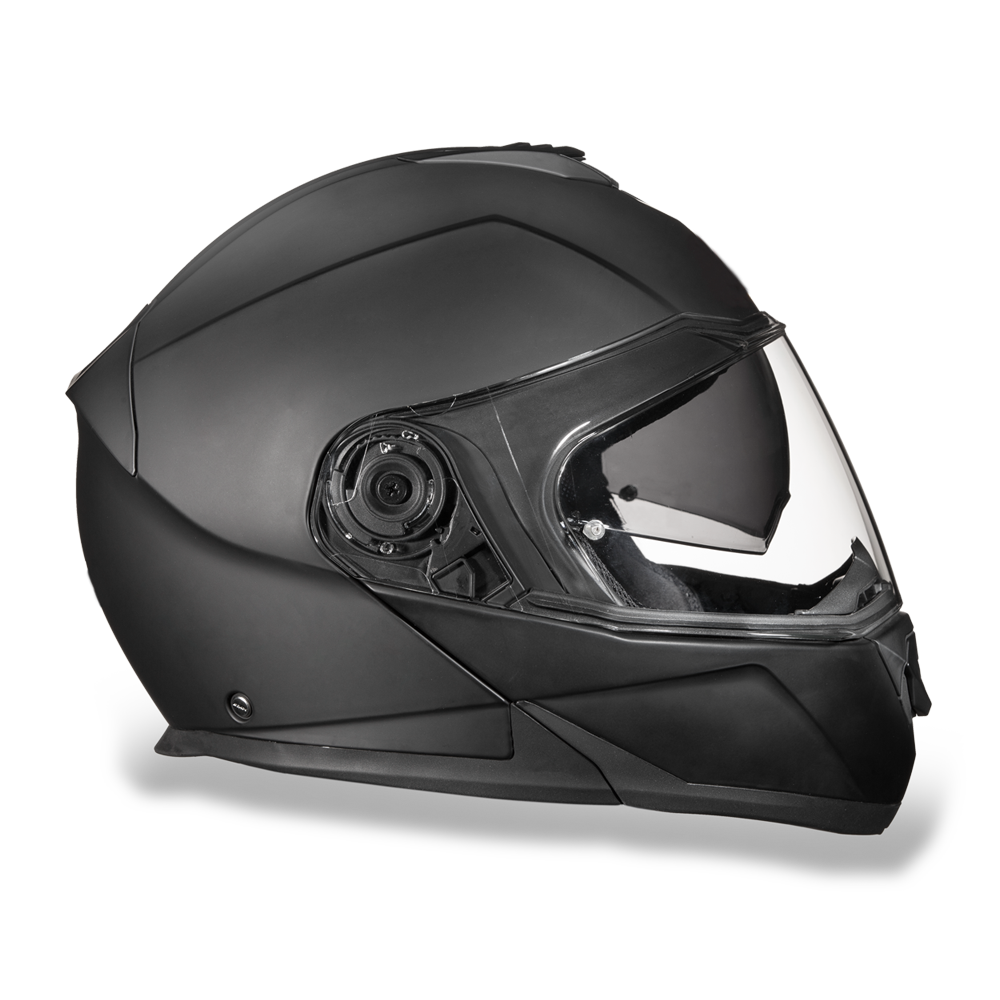 DOT Motorcycle Helmet - Modular - Dull Black - Full Face - MG1-B-DH