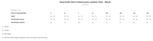 Leather Motorcycle Vest - Men's - Downside - Black with White Stitching - Up To 5X - FIM693-QLT-WH-FM