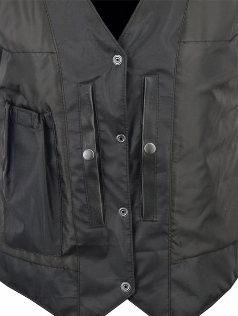 Leather Motorcycle Vest - Men's - Gun Pockets - Braided - Up To 6XL - DS131-DS