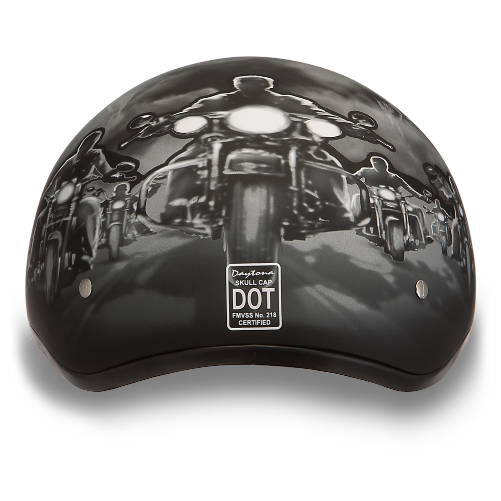 DOT Motorcycle Helmet - Skull - Smoking Guns - Shorty - D6-G-DH