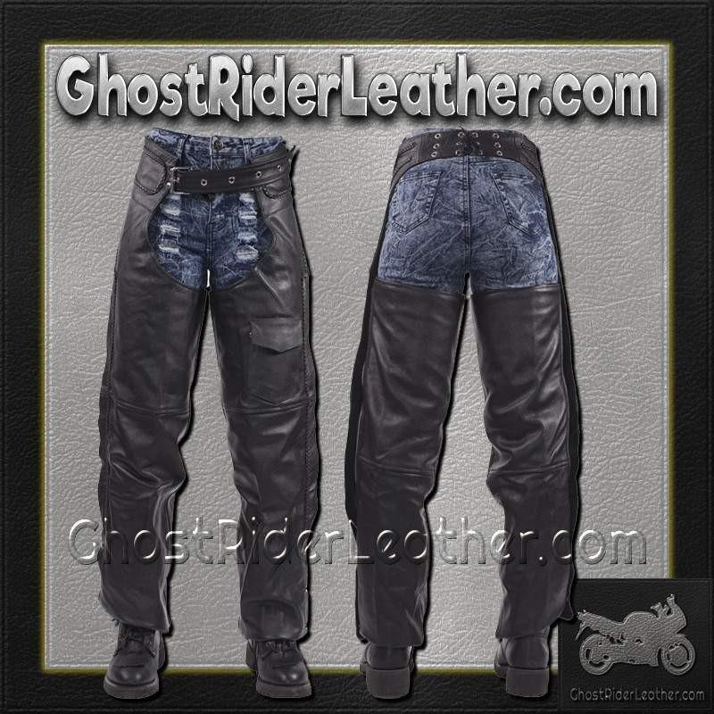 Leather Assless Chaps - Braid Design - Men or Women - C4326-04-DL