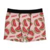 Watermelon Candy Slices - Red Green on Pink - Text Juicy - Men's Boxer Briefs