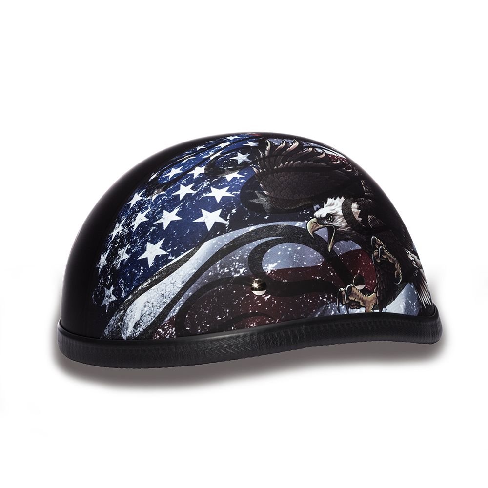 Novelty Motorcycle Helmet - USA Flag Eagle - Shorty - 6002USA-DH