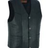 Leather Motorcycle Vest - Men's - Buffalo Nickel Snaps - Gun - Up To 9XL - DS115-DS