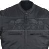 Textile Motorcycle Jacket - Reflective Skulls - Up To 64 - Concealed Carry Pockets - MJ825-CC-DL