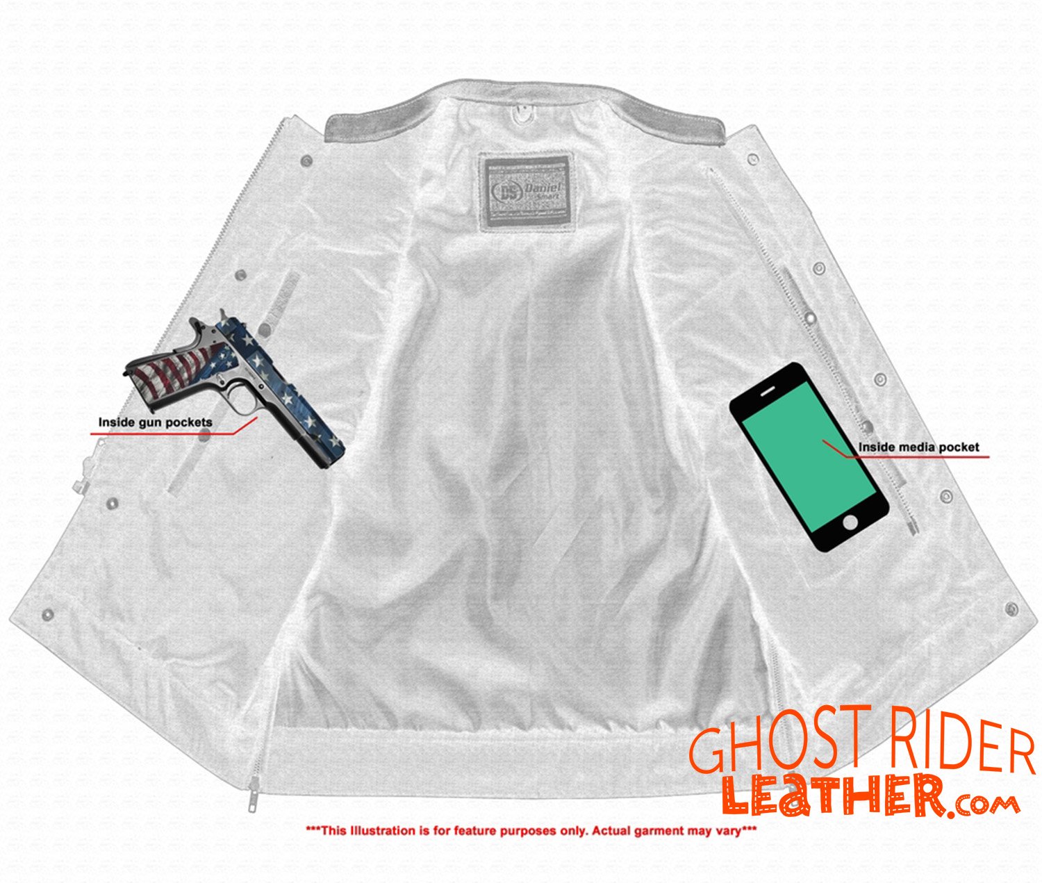 Leather Motorcycle Vest - Men's - Up To Size 8XL - Diamond Quilting - Big and Tall - DS199-DS Leather Motorcycle Vest - Men's - Up To Size 8XL - Diamond Quilting - Big and Tall - DS199-DS