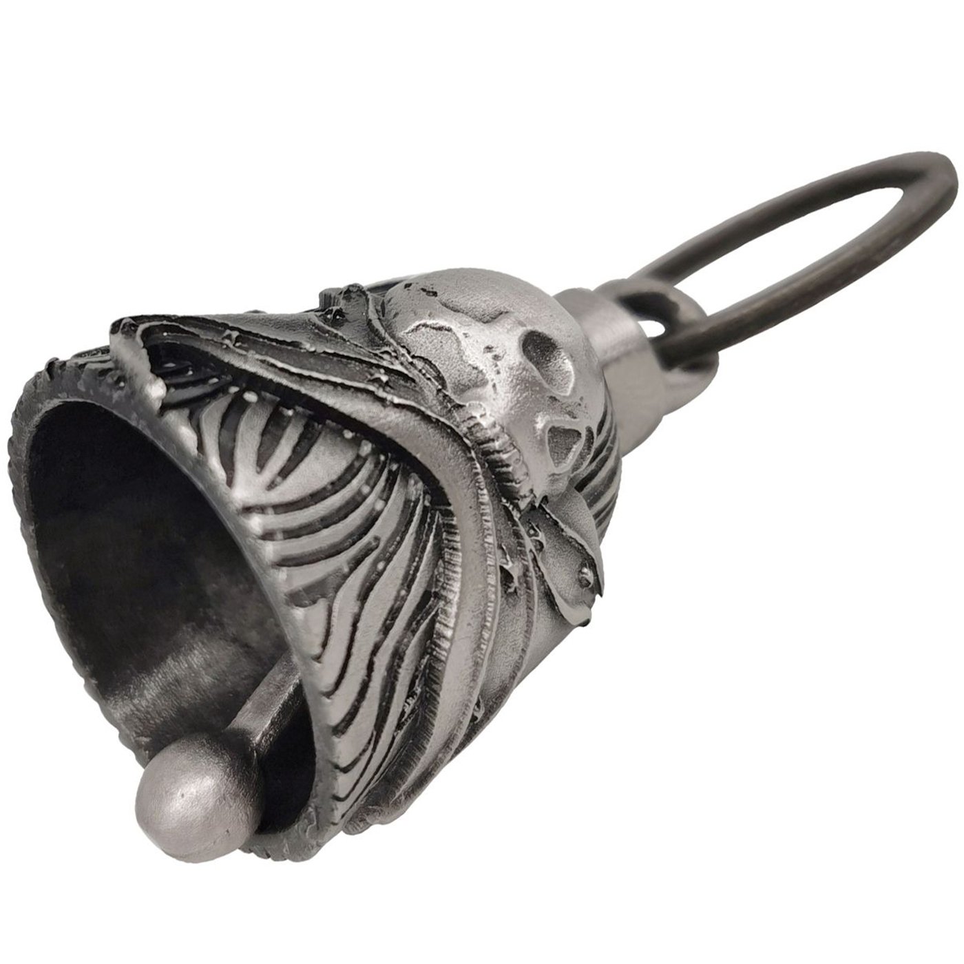Motorcycle Ride Bell - 3D - Skull With Rebel Flag - Spirit Bell - Gremlin - DBL17-L-DL