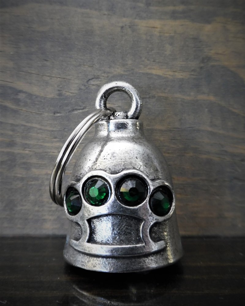Brass Knuckle Diamond - Pewter - Motorcycle Gremlin Bell - Made In USA - SKU BB100-DS