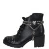 Pair of Women's Biker Boot Chains - Praying Hands Inside Heart - BCN103-DL