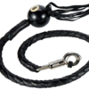 Get Back Whip - Black Leather - 42 Inches Long - With 8 Ball - GBW1-BB-DL