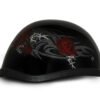 Novelty Motorcycle Helmet - Tribal Red Rose - Eagle Shorty - 6002SFR-DH