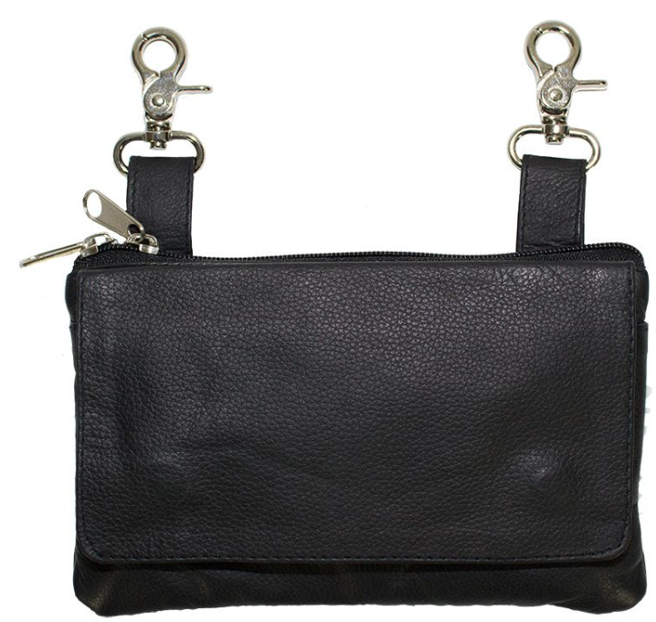 Leather Belt Bag - Black - Plain - Handbag - BAG35-PLAIN-DL