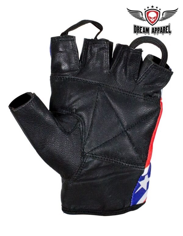 Leather Motorcycle Gloves - Rebel Flag - Unisex - Confederate - GL2038-N-DL