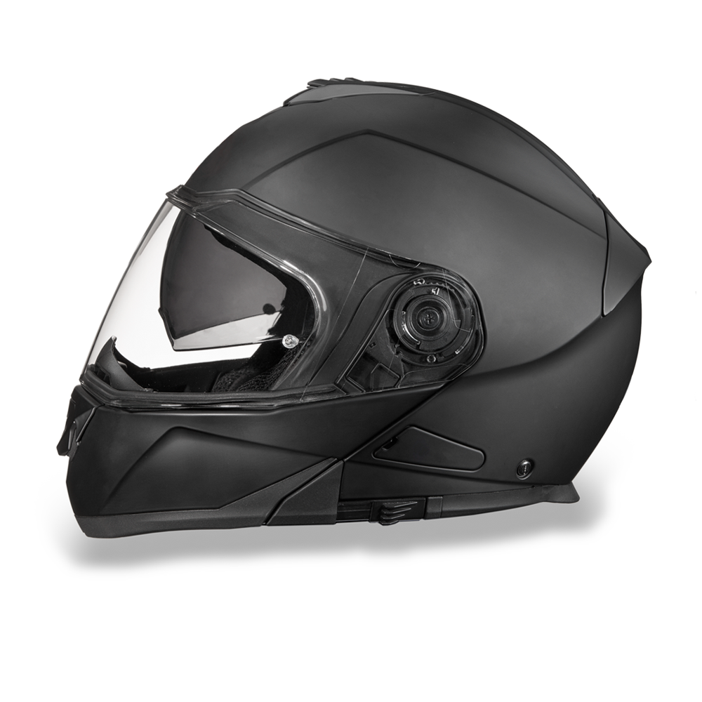 DOT Motorcycle Helmet - Modular - Dull Black - Full Face - MG1-B-DH