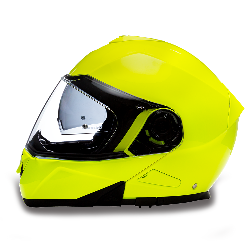 DOT Motorcycle Helmet - Fluorescent Yellow - Modular - Full Face - MG1-FY-DH