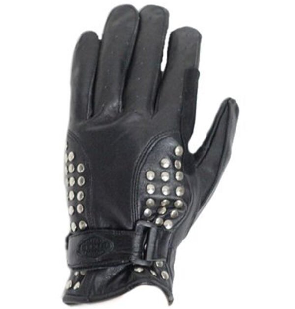 Leather Riding Gloves - Women's - Studs - Full Finger - Motorcycle - GL2079-DL