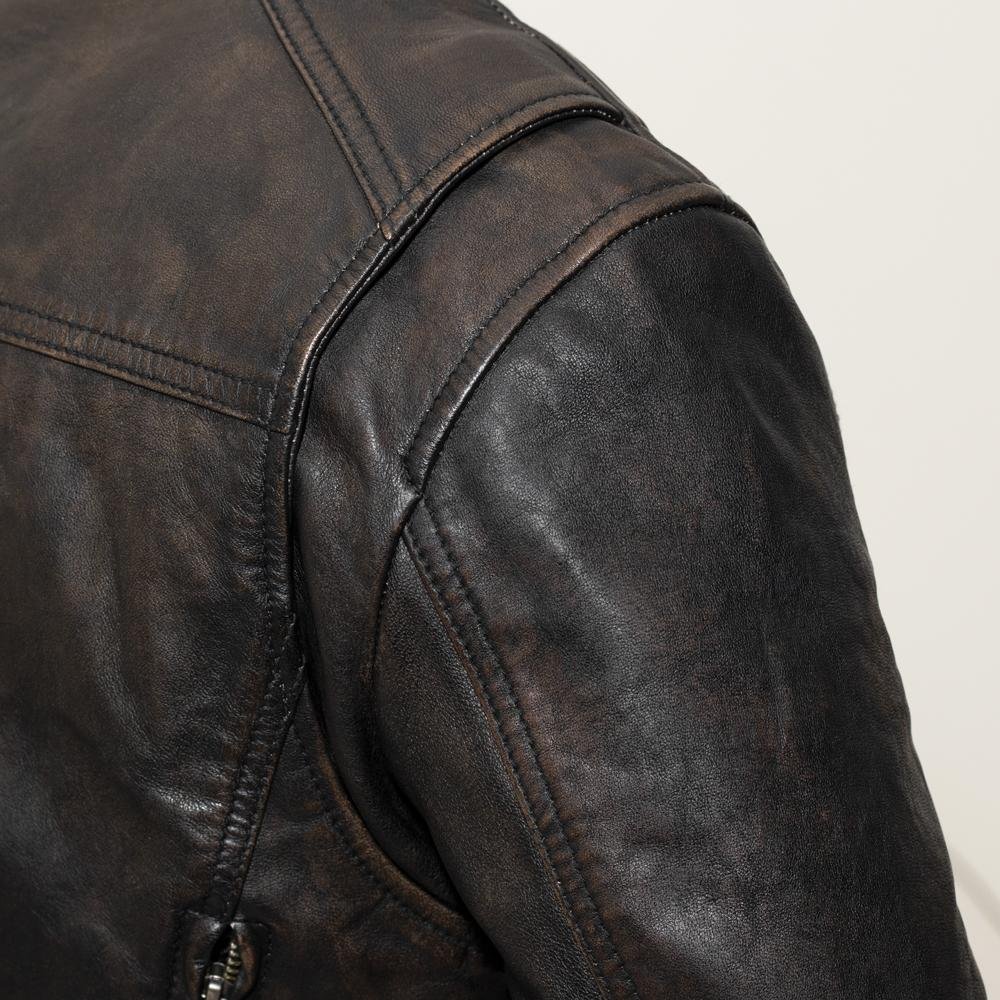 Leather Motorcycle Racing Jacket - Women's - Distressed - Trickster - FIL164SDC-FM