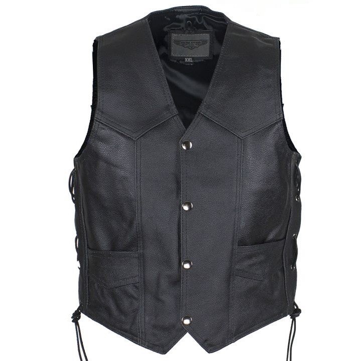Leather Motorcycle Vest - Kid's - Children's - Side Laces - KD392-DL
