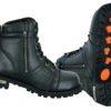 Men's Black 6 Inch Motorcycle Boots - Perforated - Medium or Wide - Side Zipper - Plain Toe - DS9731-DS