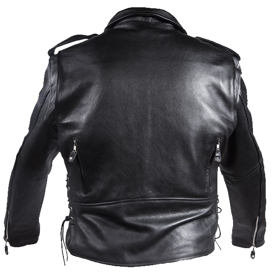 Naked Leather Motorcycle Police Style Jacket with Side Laces and Vents - Up To Size 72 - SKU MJ201-NK-DL