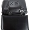 Black PVC Motorcycle Saddlebags With Hook - For Motorcycle Storage - SKU SD4079-HOOK-DL