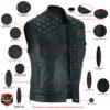 Leather Motorcycle Vest - Men's - Up To Size 8XL - Diamond Quilting - Big and Tall - DS198-DS